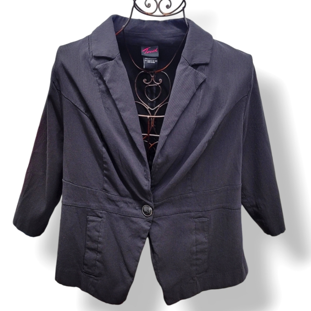 TORRID Single-Button Black Blazer Sz 1 (14/16 women's plus)
